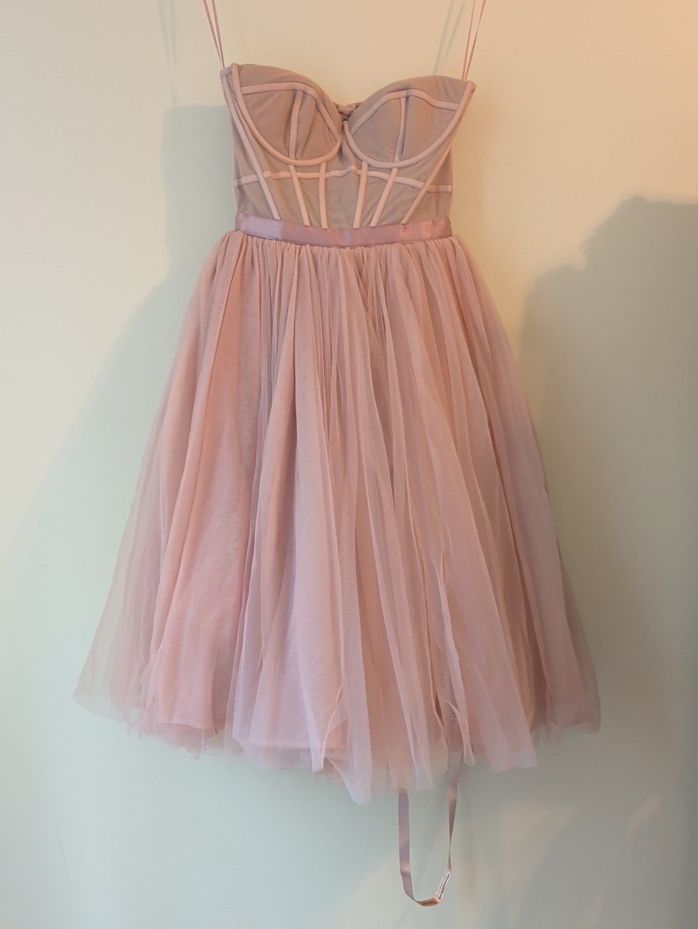 House of CB Blush Pink Strapless Tulle Corset Dress